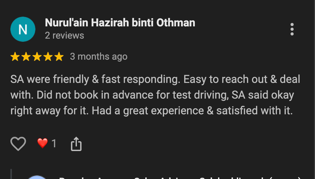 Screenshot Google review Honda 7