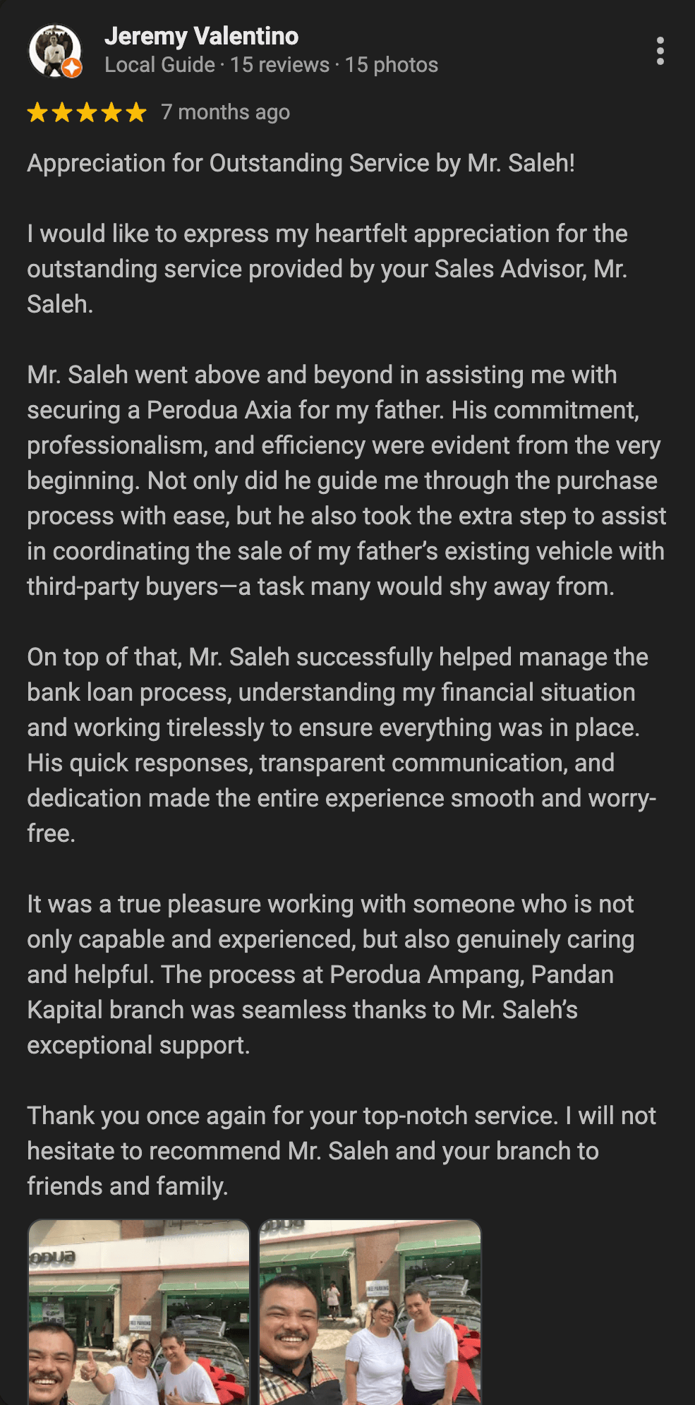 Screenshot Google review Honda 6