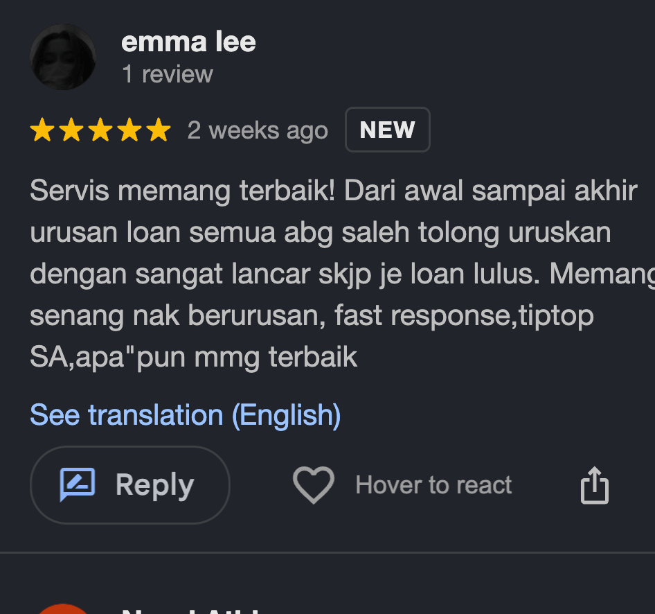 Screenshot Google review Honda 4